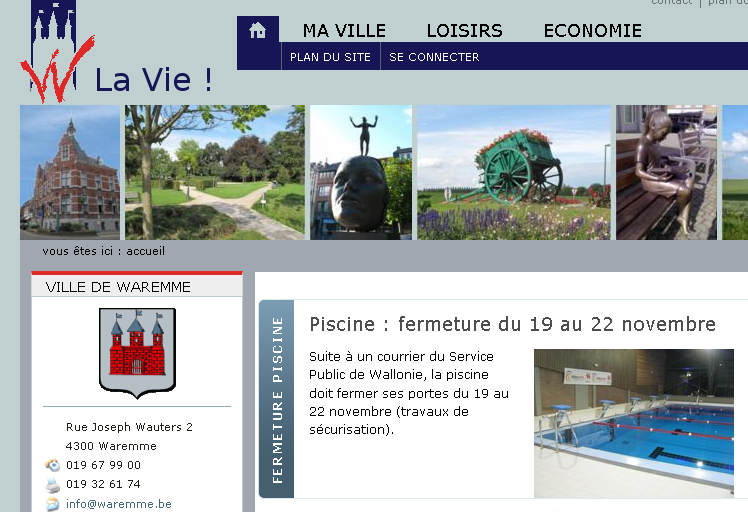 fermeture piscine site web waremme